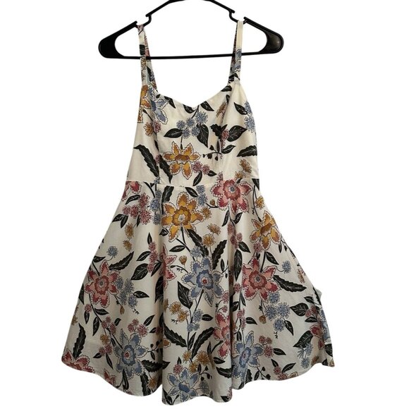 Old Navy Cami Dress Floral Babydoll Fit & Flare Lined Sundress Smocked SZ Small - Picture 2 of 7